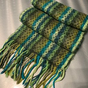 COPY - Andes Gifts Green Striped Bolivian Alpaca Scarf
